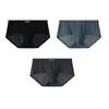 Ropa Interior de Malla de Color Sólido de Seda de Hielo Huajielong para Hombre al por Mayor Cintura Media Talla Grande Transpirable Calzoncillos para Hombre Disponibles para Dropshipping