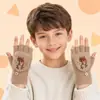 Guantes de Celebridad de Internet Transfronterizos, Guantes de Invierno de Felpa de Medio Dedo con Cubierta Plegable Calientes sin Dedos de Piel Sintética de Visón Tejidos para Estudiantes y Niños