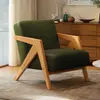 Silla Richard Estilo Chino Sofá Individual para Sala de Estar Silla de Sofá de Diseñador Balcón Retro Francés Ocio Silla de Sofá de Madera Maciza