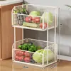 Estante de Almacenamiento para Verduras Cesta de Verduras de Cocina Cesta de Almacenamiento de Piso para el Hogar Carrito de Almacenamiento de Frutas y Verduras Desmontable