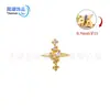 Pendientes de aleación de titanio F136, joyería de piercing para tragus, labio, con rosca interna, con incrustaciones de microdiamantes pequeños, diseño de cruz de meteorito, lujo ligero