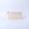 Cartera de Mujer Ultradelgada Color Sólido Multifuncional Larga Portátil Correa de Muñeca Extendida Bolsa para Teléfono Móvil