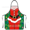 Tecido Decorativo de Natal Cor Impressa Avental Decorativo de Gola Alta Avental com Cadarço Avental Impermeável e à Prova de Óleo Atacado Transfronteiriço