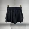 Nicho 2024 Primavera & Outono Nova Cor Pura Cintura Fina Casual Saia A-Line para Mulheres