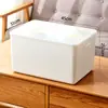 Caja de almacenamiento blanca japonesa engrosada cesta organizadora para artículos varios caja de almacenamiento caja de plástico para armario venta al por mayor