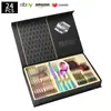 Cubiertos de Acero Inoxidable Transfronterizo de Amazon Cuchillo y Tenedor 1010 Cuchillo, Tenedor y Cuchara de Estilo Occidental Juego de 24 Piezas Cuchillo y Tenedor para Carne Caja de Regalo