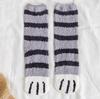 A partir de 1 Par de Calcetines, Calcetines de Media Caña de Terciopelo Coral para Mujer, Calcetines para Dormir con Diseño de Pata de Gato que No Sueltan Pelusa, Calcetines de Piso Postparto, Engrosamiento de Otoño e Invierno