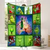 Manta de Natal em Flanela com Impressão Digital Manta do Monstro Verde Grinch Dropshipping Desenho Animado Anime