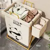 Cesta de Ropa Sucia para Uso Doméstico, Contenedor de Almacenamiento Plegable para Clasificar la Ropa, con Cesta Separada para Ropa Interior