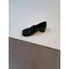Versão em Pele de Ovelha~Primavera 2026 Novo Estilo Coreano Mocassins Quadrados com Salto Bloco para Mulheres, Sapatos Versáteis Slip-On Pretos