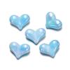 Venta al por mayor Cuentas Perforadas de Corazón de Color Sólido Chapadas en UV Tridimensionales Materiales para Accesorios de Joyería Pulsera Hecha a Mano DIY