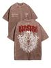 Camiseta de Manga de Algodón Digital de Impresión Directa Berserk Dibujos Animados Anime Trendy Retro Lavada Desgastada