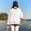 Sudadera con capucha para mujer, moda, con capucha, de dos piezas falsas, para pequeña, holgada, adelgazante, moderna, estilo Harajuku, combinable con todo, dulce, que reduce la edad