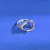 Anillo Soporte de Plata de Ley S925 Posición para Piedra Redonda 12mm Anillo Soporte Vacío Acabado Cepillado Clásico Elegante Accesorios para Incrustar DIY