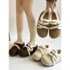Zapatos de Algodón para Nieve Blancos Retro de Suela Gruesa Forrados de Felpa para Mujer Invierno 2025 Nuevos Cálidos y Engrosados Zapatos de Piel Birkenstock