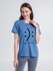 Ropa Europea y Americana 2024 Nueva Amazon Ebay Exportación Suelta Cuello Redondo Personalizada Estampada Verano Camiseta Tops de Mujer