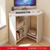 Escritorio de estudio triangular, escritorio de esquina para escribir, escritorio de computadora para rincón de pared, mesa de esquina simple para el hogar para espacios pequeños