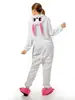 Macacão Infantil Cartoon Animal Outono Inverno Coelho Azul Flanela Unissex Roupa de Casa Quente Com Capuz Versão Espessa