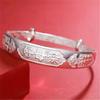 Pulsera de plata esterlina S999 push-pull dragón y fénix Fu pulsera de plata pura madre suegra anciano anciana joyería de plata regalo carácter fu