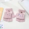 Guantes de dedo medio para niños otoño e invierno niños medio dedo cálidos lindos estudiantes de primaria escritura guantes de punto de doble propósito al por mayor