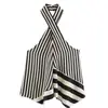 Ropa europea y americana para mujer transfronteriza, moda casual a rayas de tirantes + pantalones rectos más vendidos en AliExpress