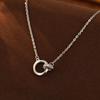 Pulsera Mobius Ring de plata de ley 925 para mujer, con doble aro de diamantes de lujo, regalo para novia 2024
