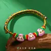 Pulseira Festival do Barco-Dragão Corda Colorida Estilo Nacional Infantil Pulseira de Liga Tecida à Mão para Bebê Joias de Corda Estilo Étnico Venda por Atacado
