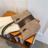 Bolso de Terciopelo de Ciervo Color Maillard Cruzado Bolso de Mano para Mujer Gran Capacidad Moda Nueva Versátil Bolso de Hombro Bolso Tote Retro