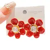 Pendientes Ankela Aguja de Plata Circonita Caballo Rojo para el Año del Caballo, Pendientes de Lujo Ligero de Gama Alta, Elegantes y Modernos Accesorios de Oreja para Mujer