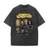 Camiseta Estampada Gráfica de Capa de Álbum da Banda de Rock Alice in Chains Vintage Lavado para Homens e Mulheres Estilo Gótico