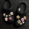 Amor Transfronterizo Gelatina Flor Agujero Zapatos Hebilla de Zapato plata Zapatos de Lazo Flor Adaptable Zapatos con Agujeros Decorativos Extraíbles