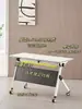 Mesa Plegable para Conferencias y Capacitación Escritorio Pequeño Clase de Tutoría Mesa Doble Larga Escritorio de Oficina Mesa Móvil para Capacitación de Empleados