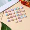 Cuentas de Letras de Colores con Fondo Blanco Acrílico de 6*6mm con Efecto de Goteo de Aceite, Cuentas Sueltas para Pulseras, Collares y Accesorios de Joyería Hechos a Mano DIY