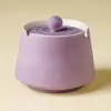 Cenicero de Cerámica de Alta Gama con Incrustaciones de Mineral Blanco y Dorado, Cenicero Anti-Moscas para Oficina, Regalo Creativo, Pieza Decorativa, Estilo Chino