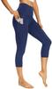 Novas calças leggings femininas europeias e americanas de cintura alta com bolso elástico alto para treinamento de ioga e calças curtas de verão XY643