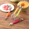 Un Imprescindible para el Verano: Cuchara para Frutas de Doble Extremo de Acero Inoxidable, Cuchillo Ondulado para Tallar, Cuchara para Sandía, Herramienta para Tallar con Punta Afilada