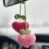 Plantas Pequeñas de Lana Terminadas en Maceta, Flores Artificiales Tejidas a Crochet, Colgantes Decorativos Creativos para Regalo, Lindos Colgantes de Girasol para Coche