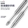 Nuevo Empujador de Acero con Forma de Herradura de Doble Cabeza Estilo Ruso Acero Inoxidable Removedor de Uñas Papel de Lija para Pulir Arco Herramienta para Manicura Manicura