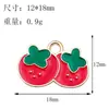 Colgantes de Aleación de Esmalte Serie Frutas Fresa Cereza Manzana Accesorios para Joyería Pulsera Collar Aretes Charms