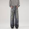 LKTM Masculino #2024 Novo Corte Digital Estampado AC Jeans Masculino Marca da Moda Solto Perna Larga Calças Retas