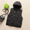 Colete casual branco leve de plumas de pato com padrão de losangos para mulheres, gola redonda, camada interna justa, colete quente, jaqueta estilo vintage, moderno
