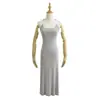 Diseño de moda trendy para mujer, invisible, maduro y sexy, vestido strapless invisible con tirantes, vestido largo sexy ajustado de cintura alta para mujer