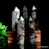 Venta al por mayor de fábrica de feldespato natural, columna de cristal, piedra lunar, adornos de prisma hexagonal, columna de una sola punta, piedra pulida