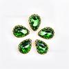 Atacado de fábrica fundo dourado borda de flor cesta de flores gota d'água vidro costura à mão strass DIY adereço de cabeça acessórios de cabelo acessórios de sapato Strass