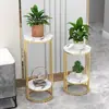 Estante de Flores de Pie de Mármol Nórdico, Estante para Flores, Estante de Almacenamiento, Gabinete de TV Multicapa para Interiores, Balcón, Sala de Estar de Lujo Ligero