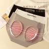 Ropa interior de verano para mujer, de seda de hielo, sin dejar rastro, de color liso, transpirable, de algodón puro, antibacteriana, con entrepierna y cintura media.