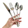 Acero Inoxidable 304 Patrón Martillado de Alto Valor Cuchillería Occidental Cuchillo Tenedor Cuchara Lujo Ligero Estilo Europeo Cuchara Doméstica Lujo Ligero Estilo Europeo Cintura Delgada
