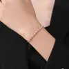 Pulsera para Mujer Estilo Coreano con Diseño de Diamante Rectangular, Joyería Minimalista y Creativa, Pulsera Rectangular Compacta, Producto Transfronterizo de Moda