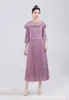 Vestido de moda plisado de talla grande transfronterizo europeo y americano Miyake con decoración tridimensional, versátil para ir al trabajo, vestido largo adelgazante