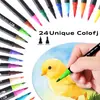 Set de Plumas de Acuarela de Doble Punta Transfronterizo, Punta Suave, Lavable, Plumas de Dibujo Artístico para Niños, Secado Rápido, No Descolorante, Capas de Color